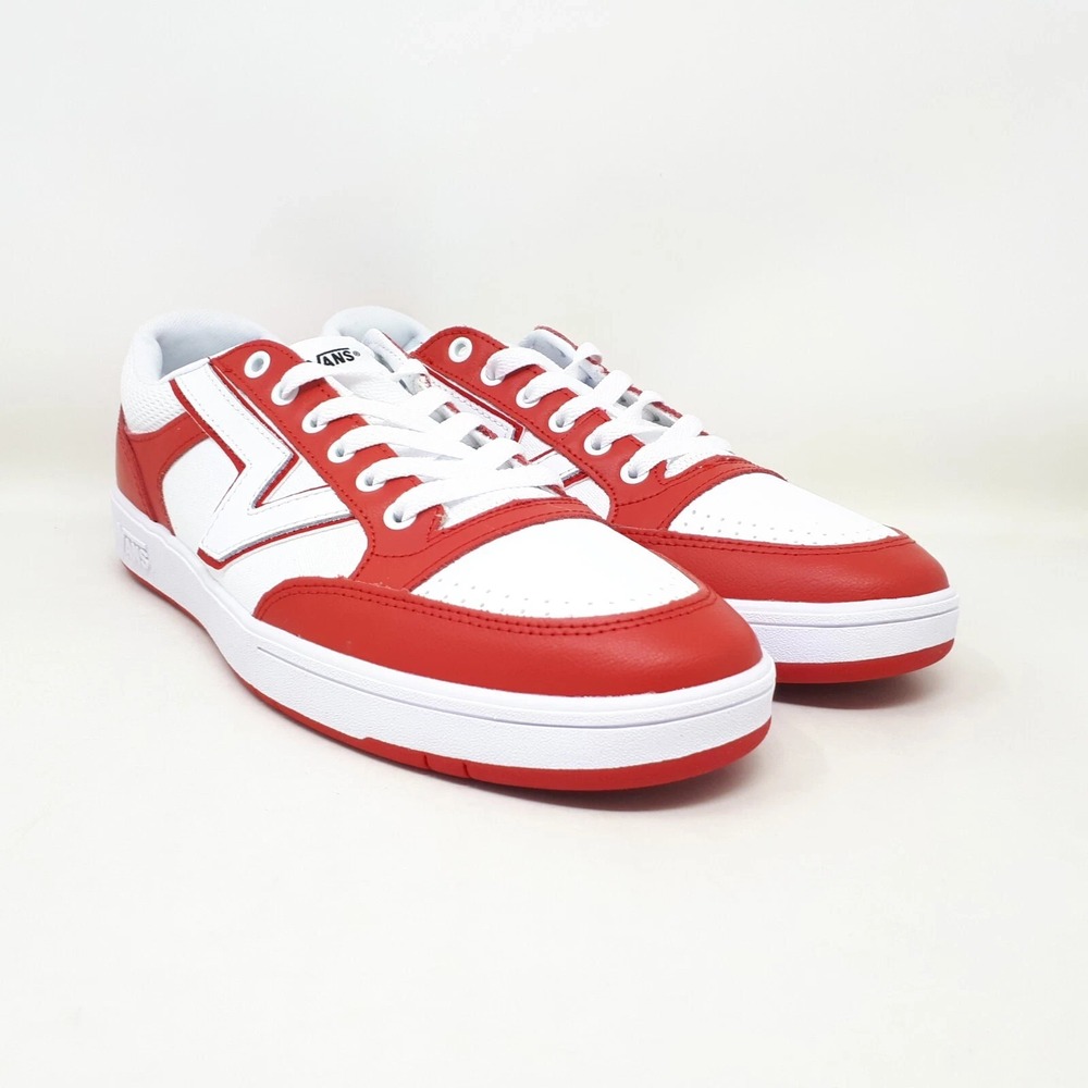 Vans Lowland CC ComfyCush Leather Shoe Sneaker Red White Mens 10.5 VN0A7TNL6RT